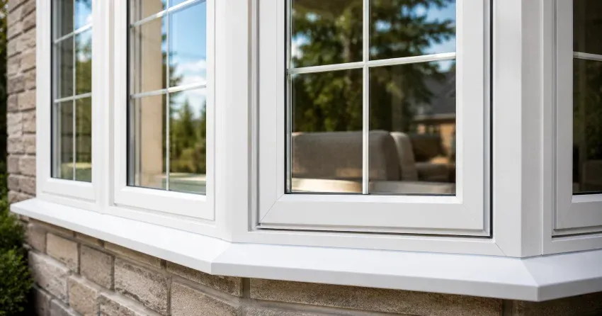 bay window alcove seating area in a living room in White Rose, Aurora