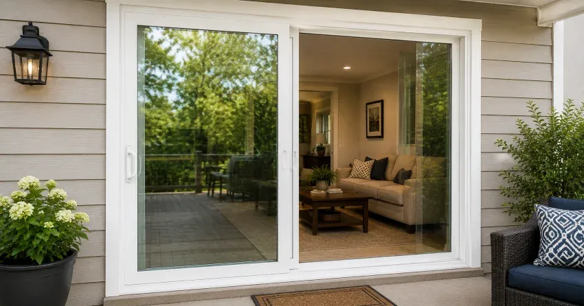 new patio door replacement installed in Bayview Southeast, Aurora home