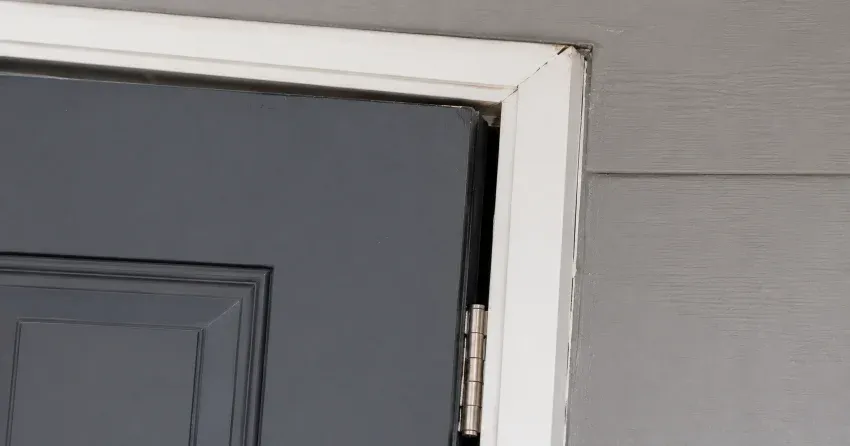technician tightening a loose door hinge in Aurora